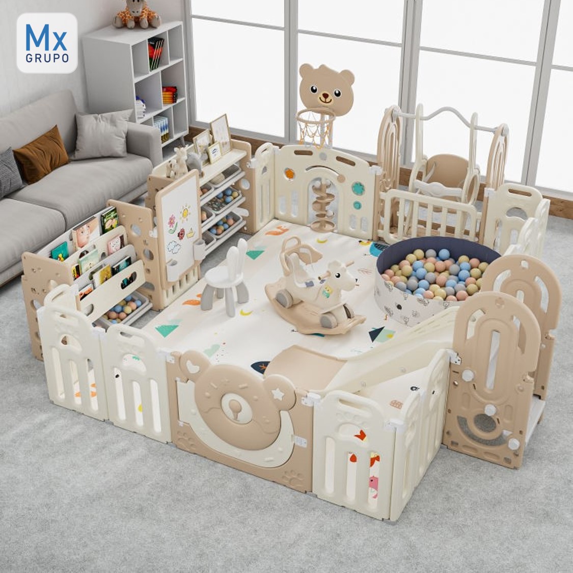 Playpen osito azul y Beige - Imagen 2