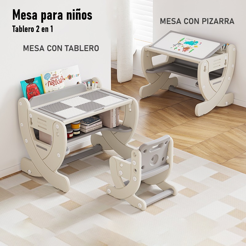 Mesa escritorio Regulable con tablero 2 en 1