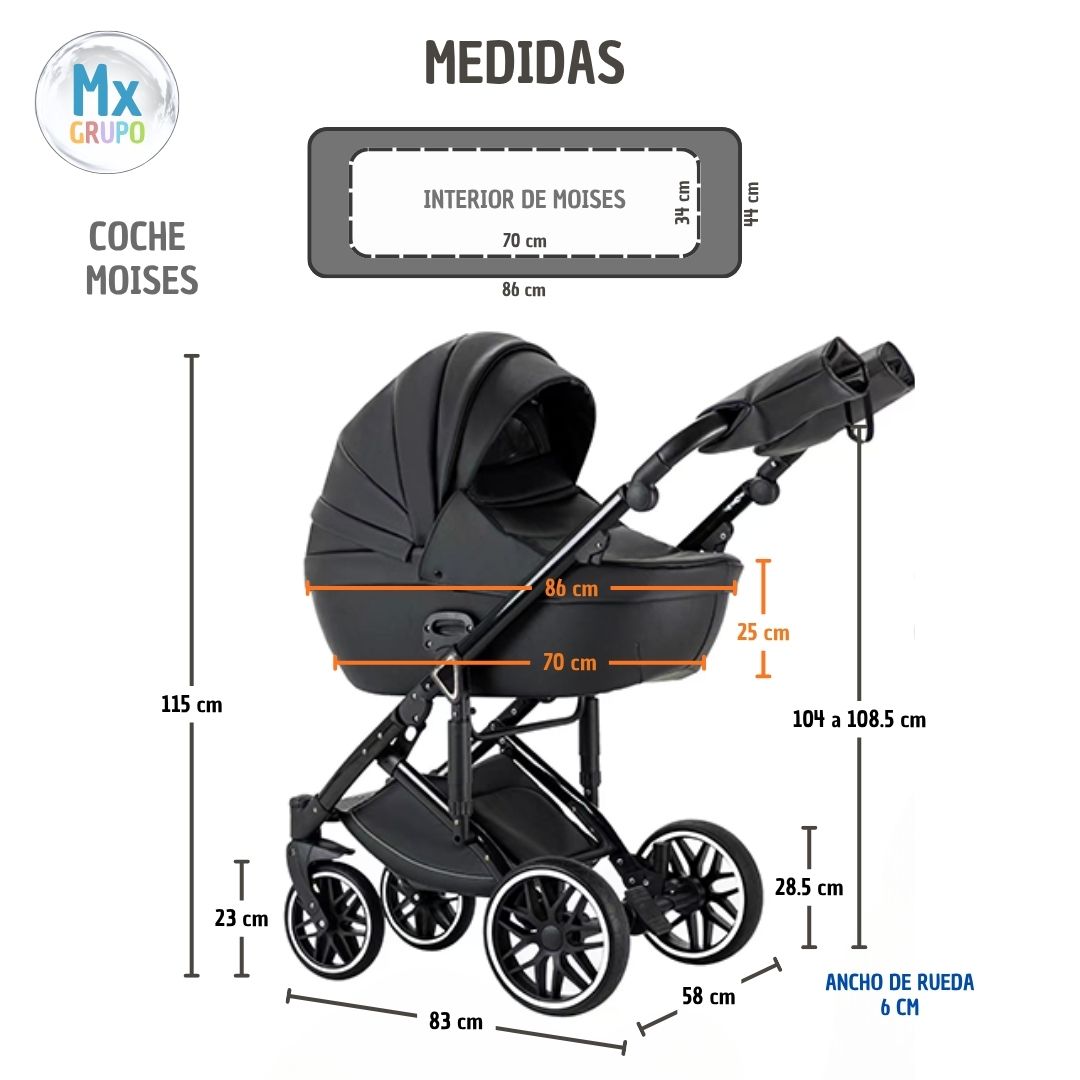 Coche para bebe Mx 130 Kidilo 2en1 Premium - Imagen 5