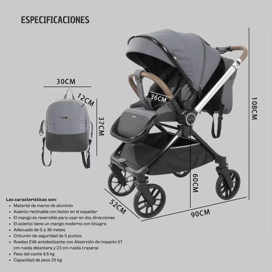 Coche para bebe MX 100 kidilo - Imagen 5