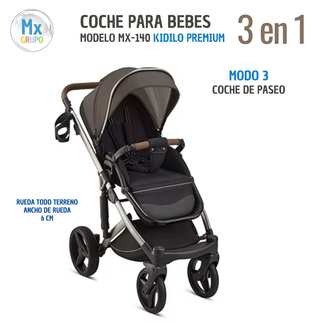 Coche para bebe Mx 140 Kidilo 3en1 Premium - Imagen 4