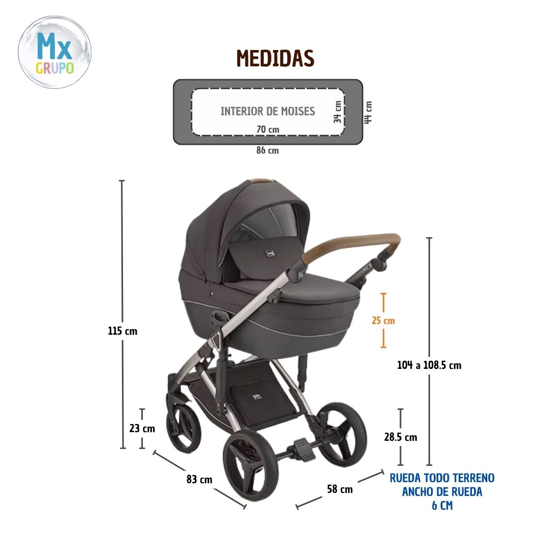 Coche para bebe Mx 140 Kidilo 3en1 Premium - Imagen 5
